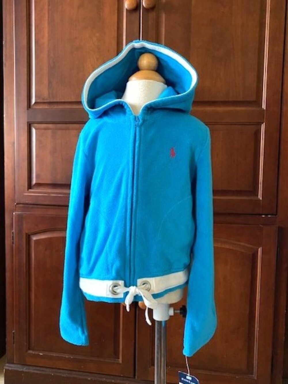 NEW Polo Ralph Lauren Blue Terry Girls Hooded Sweatshirt/Cover Up Size 4/5